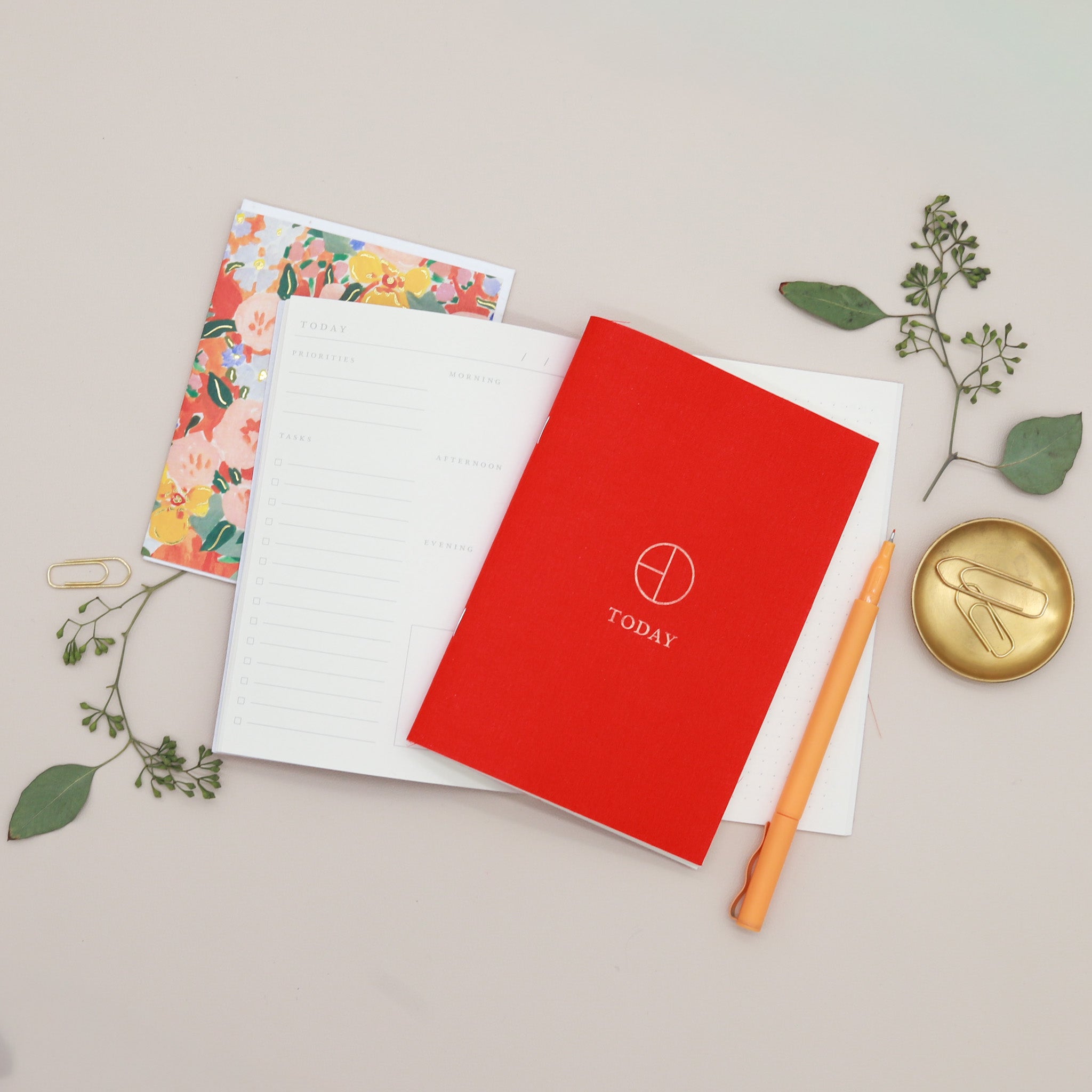 Vermillion Cloth Saddle Stitch Planner