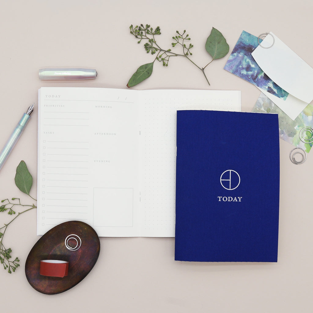 Indigo Cloth Saddle Stitch Planner