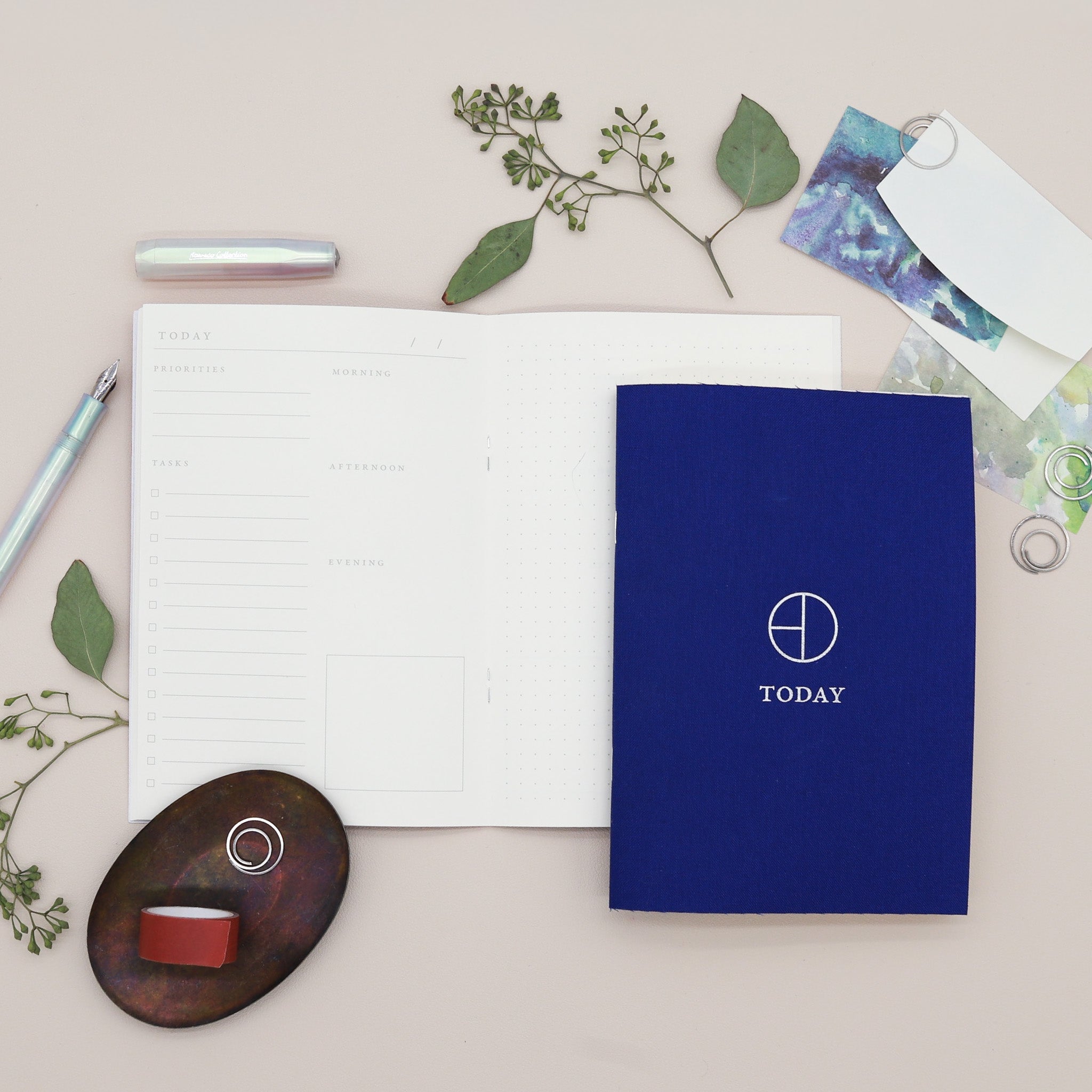 Indigo Cloth Saddle Stitch Planner