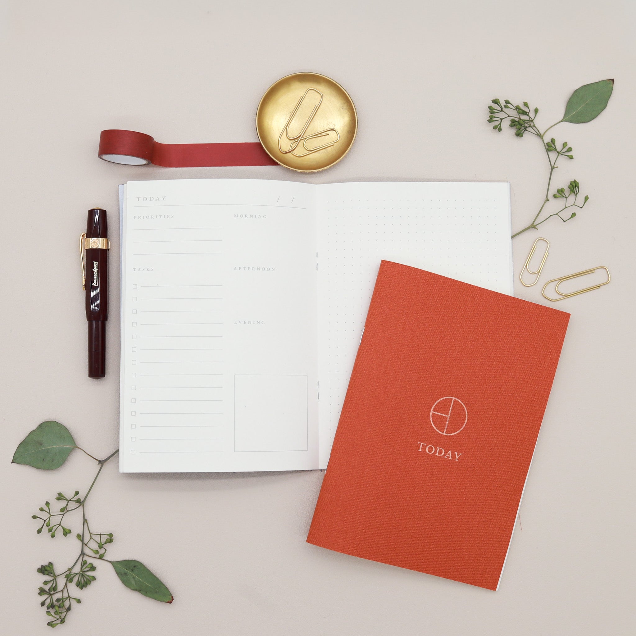 Terra Cotta Cloth Saddle Stitch Planner