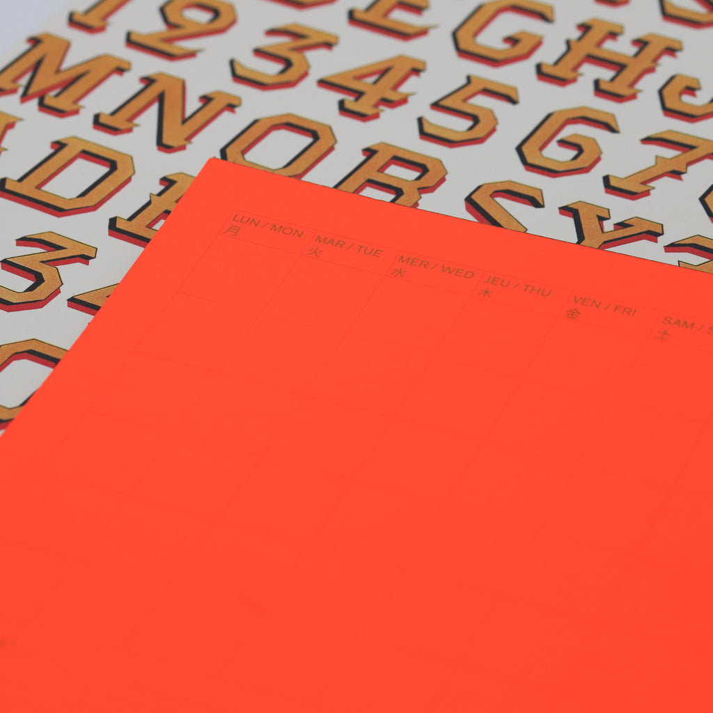 Le Typographe A4 Monthly Calendar