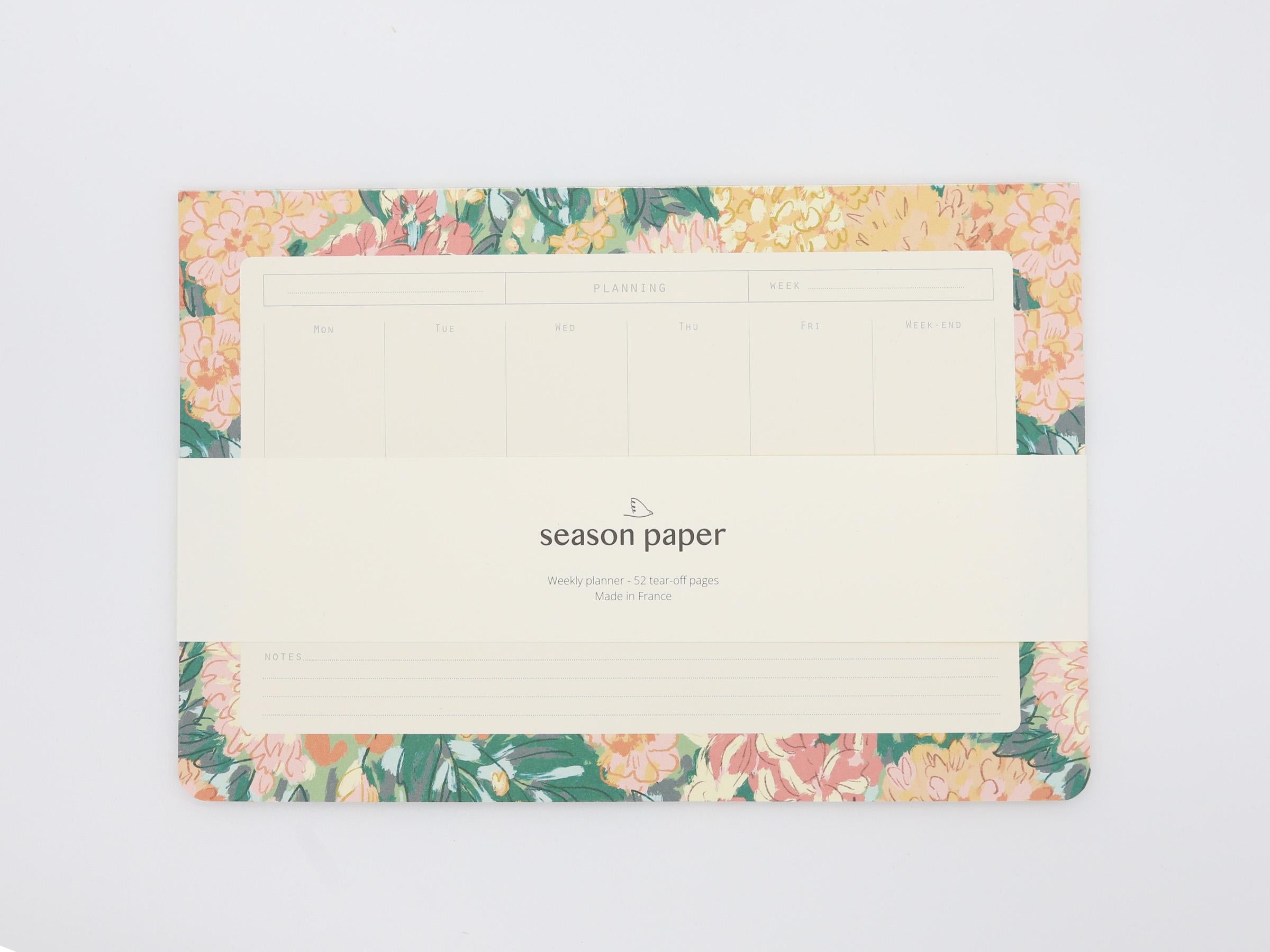 Floral Weekly Desk Pad