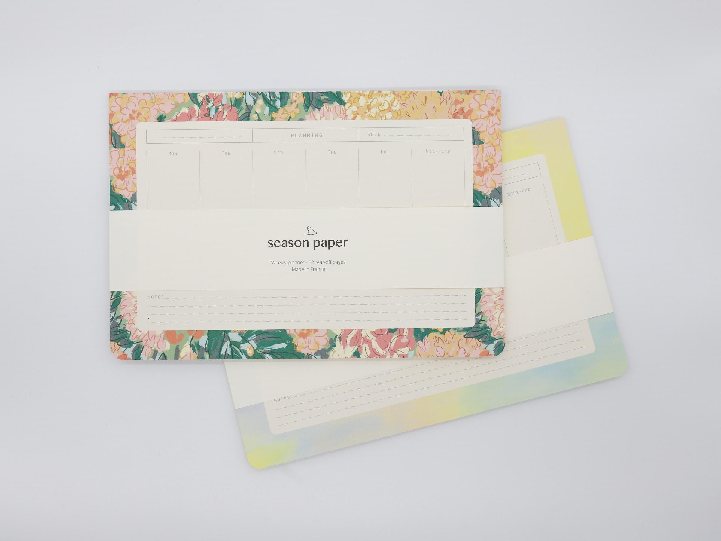 Floral Weekly Desk Pad