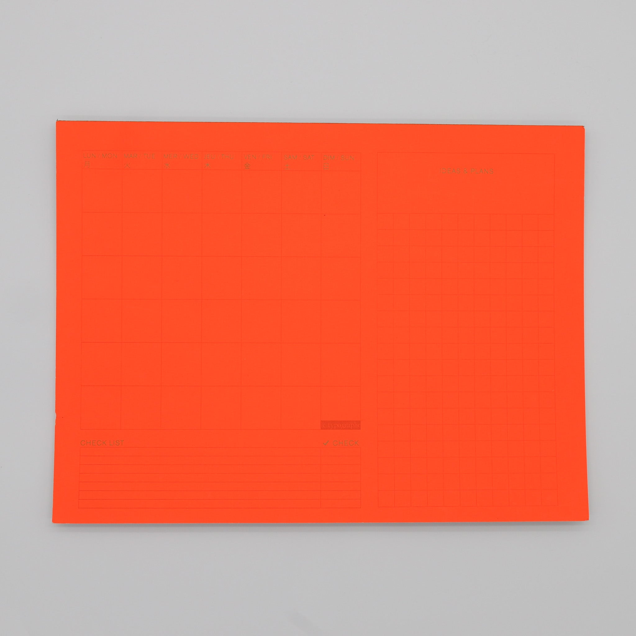 Le Typographe A4 Monthly Calendar