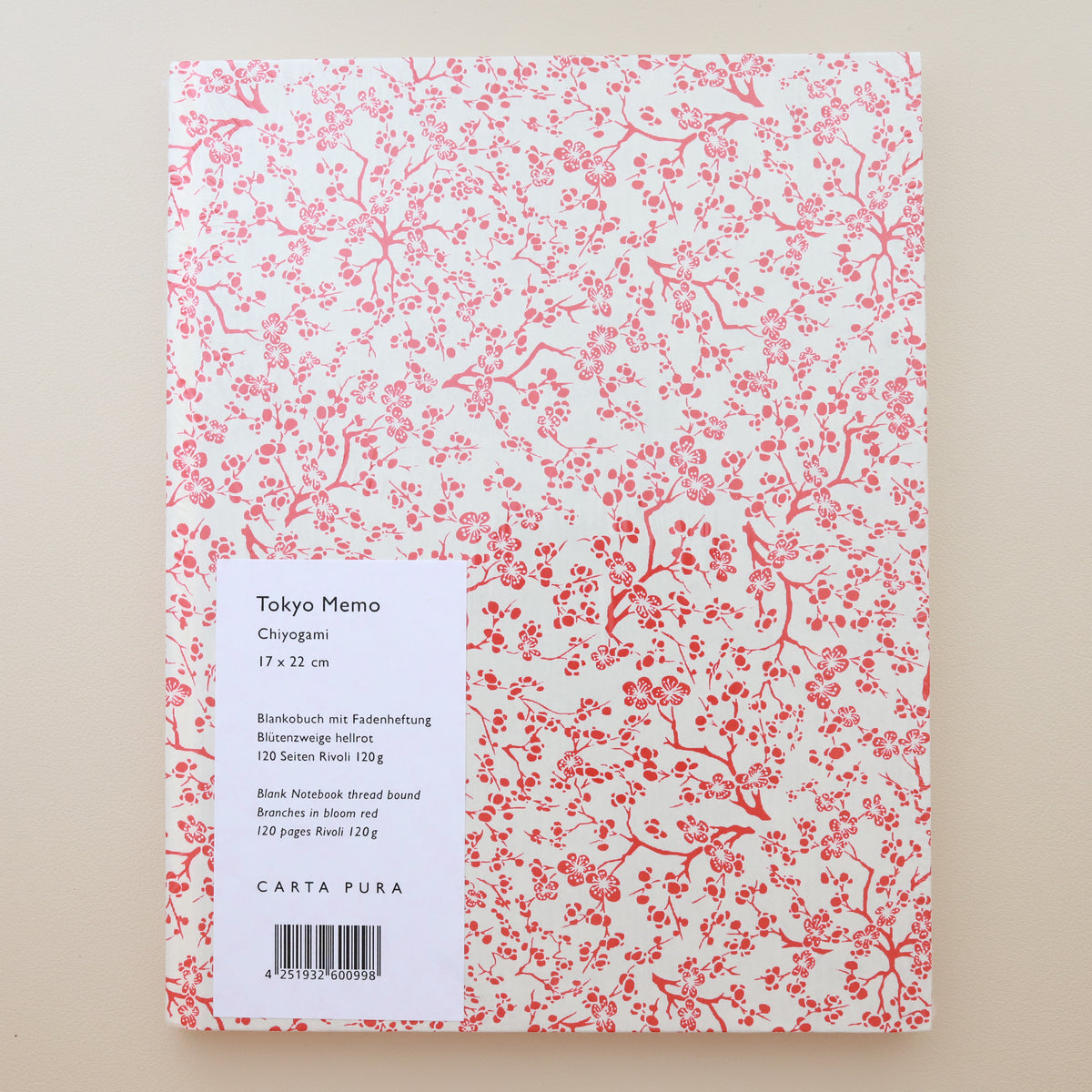 Carta Pura Tokyo Memo Notebook Flower Branches Light Red
