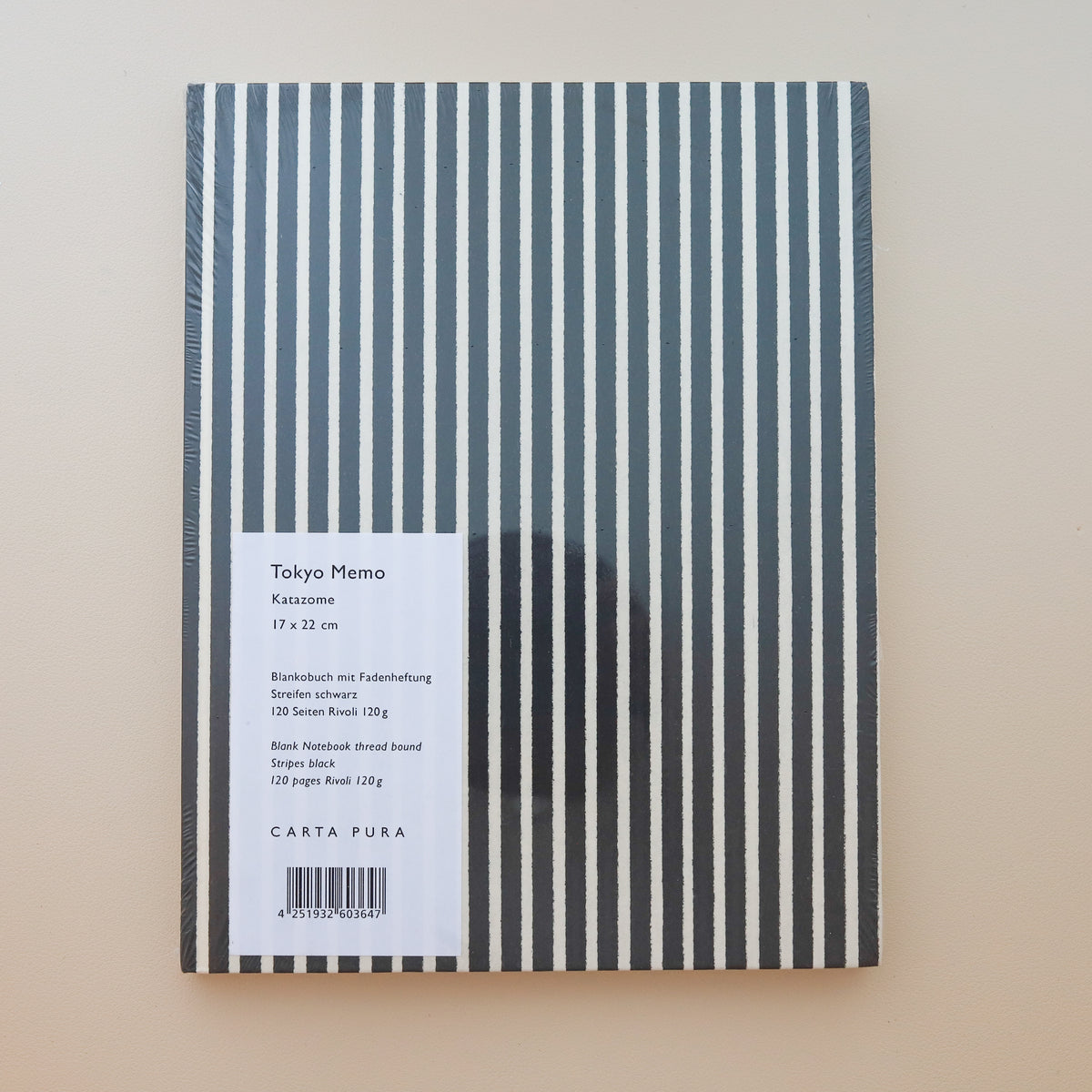Carta Pura Tokyo Memo Notebook Black Stripes
