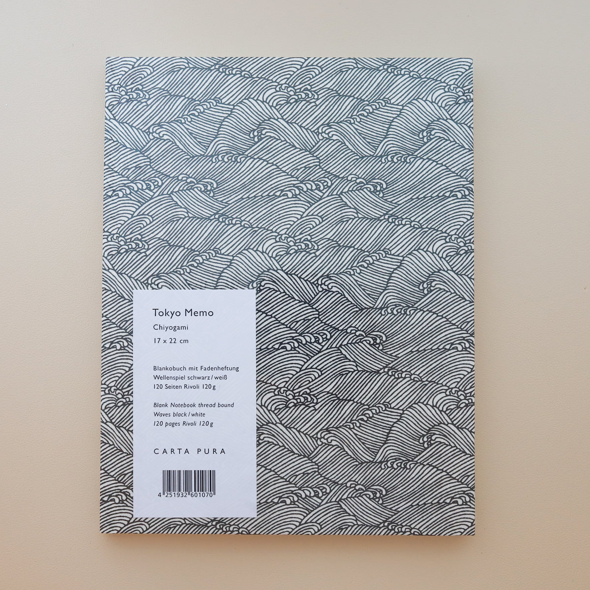 Carta Pura Tokyo Memo Notebook Waves Play Grey