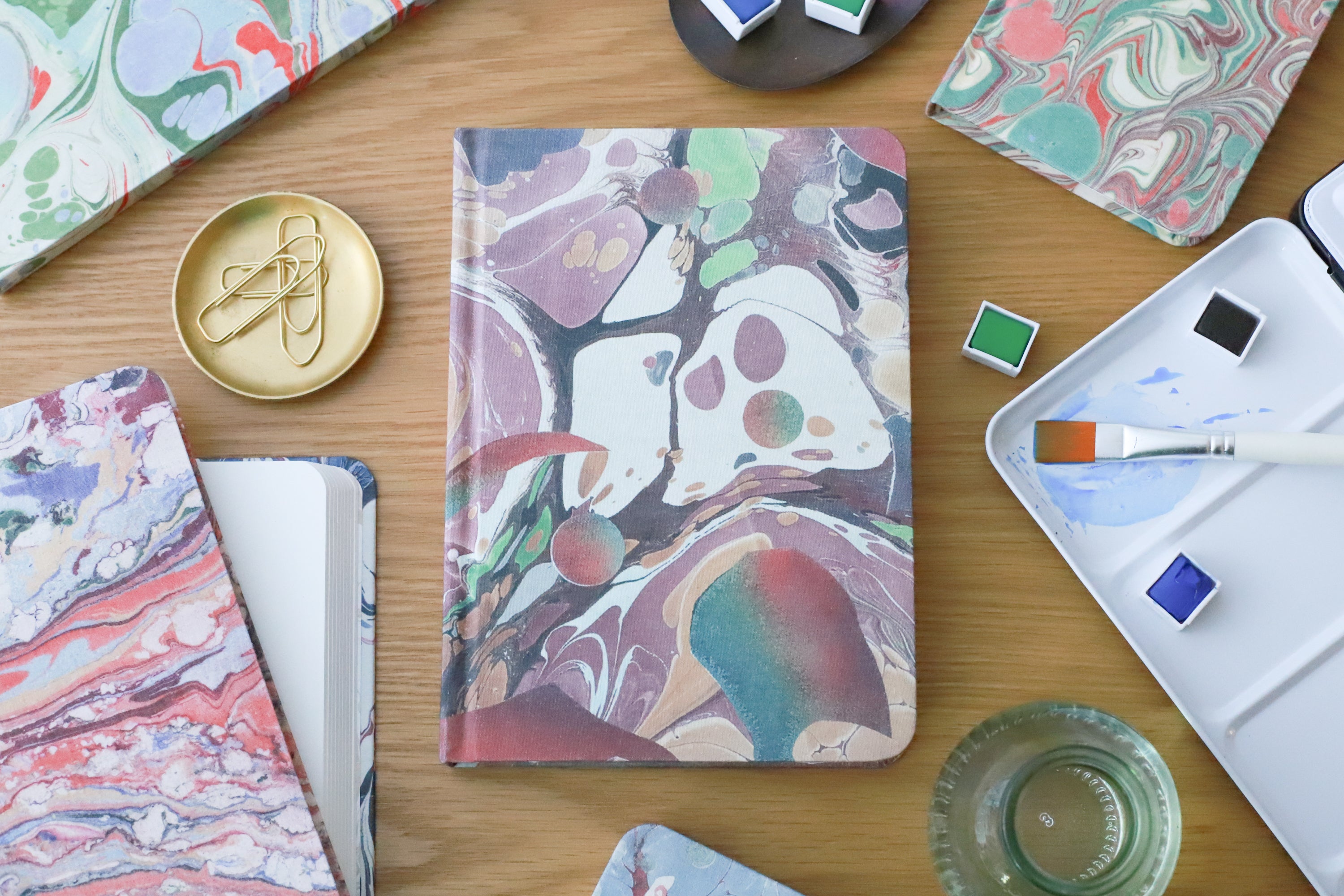 Goods for the Study Carnelian Marble B6 Hardcover Journal