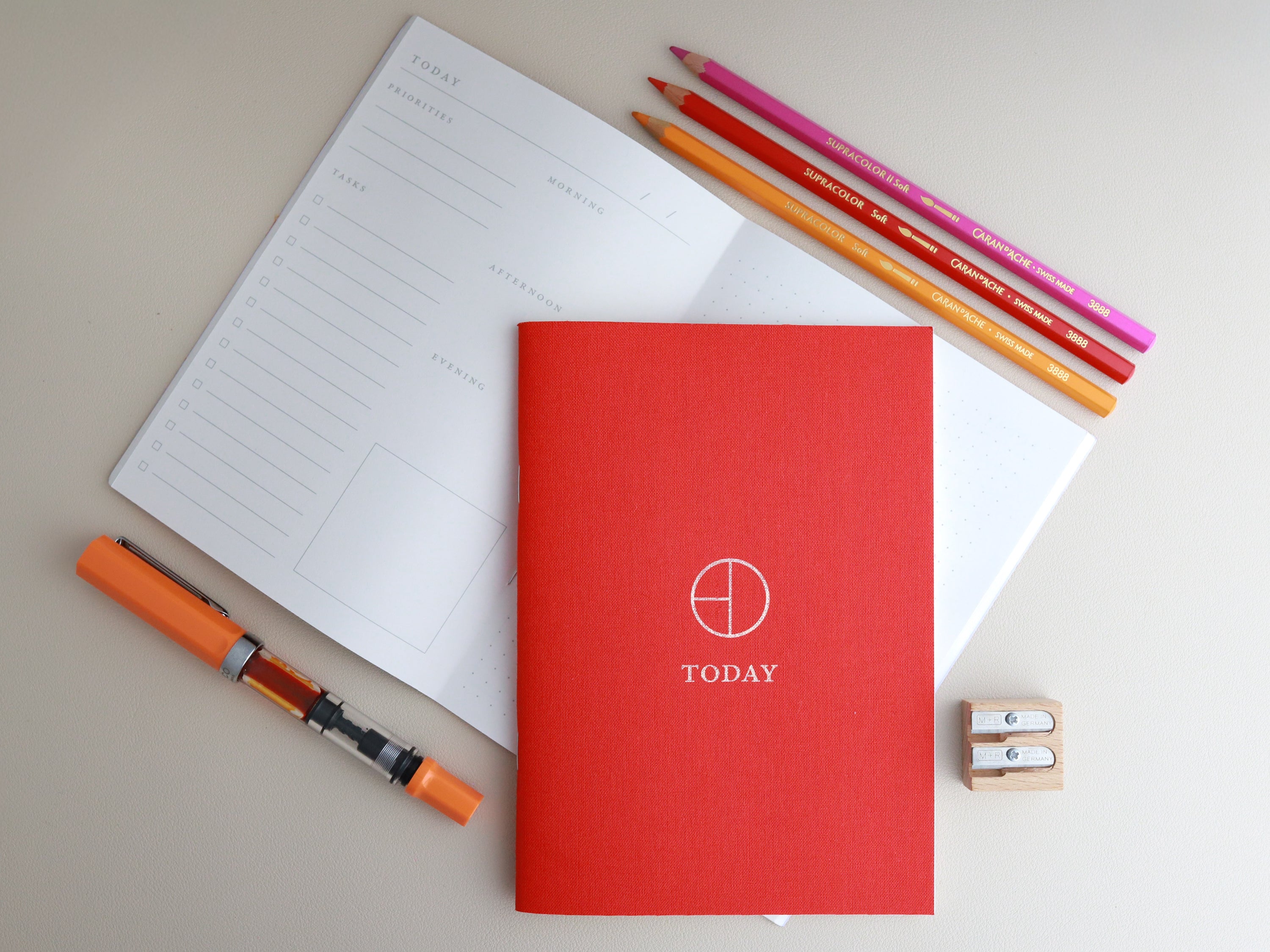 Vermillion Cloth Saddle Stitch Planner